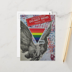 Safe Space Flying Elephant Fantasy Collage Postcard