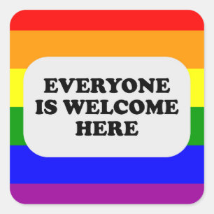 Safe Space LGBT Gay Pride Ally Rainbow Square Sticker