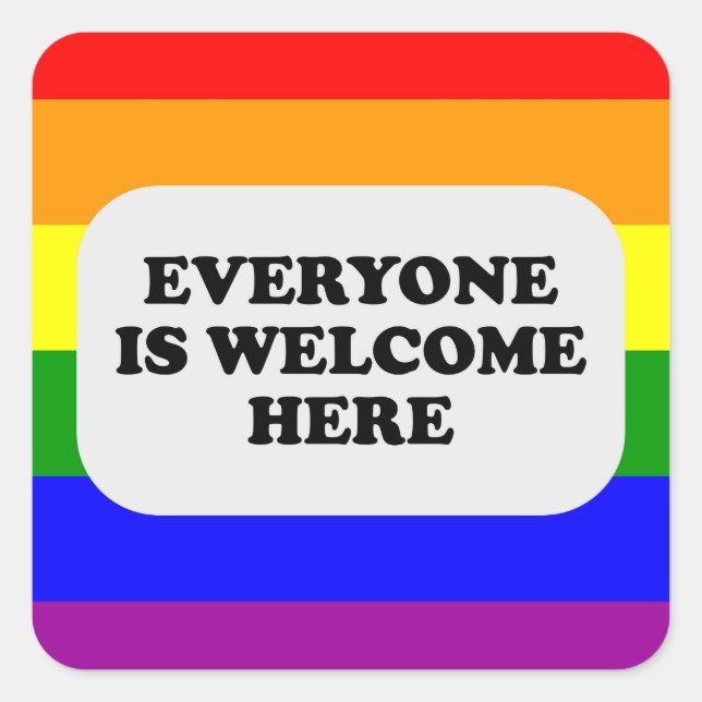 Safe Space LGBT Gay Pride Ally Rainbow  Square Sticker (Front)