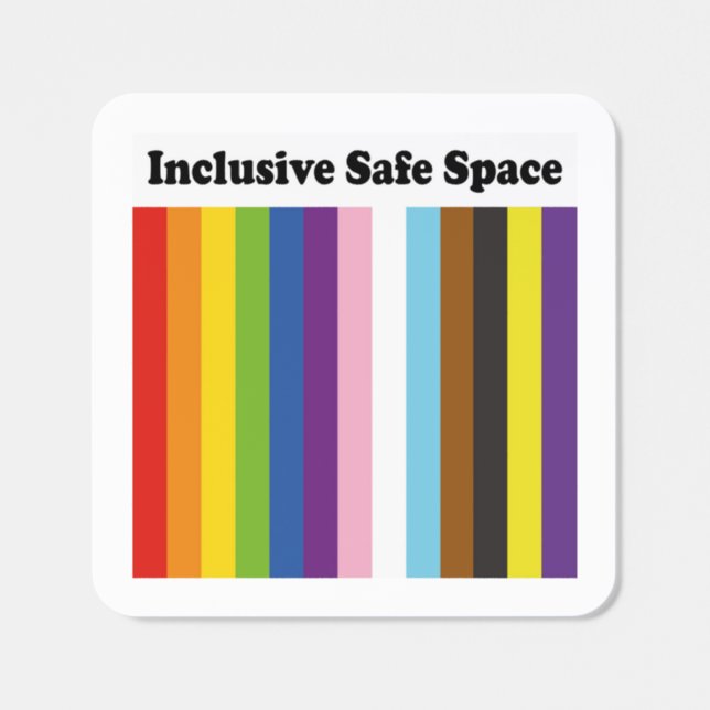 Safe Space LGBTQ Gay Pride Ally Flag Square Sticker (Single)
