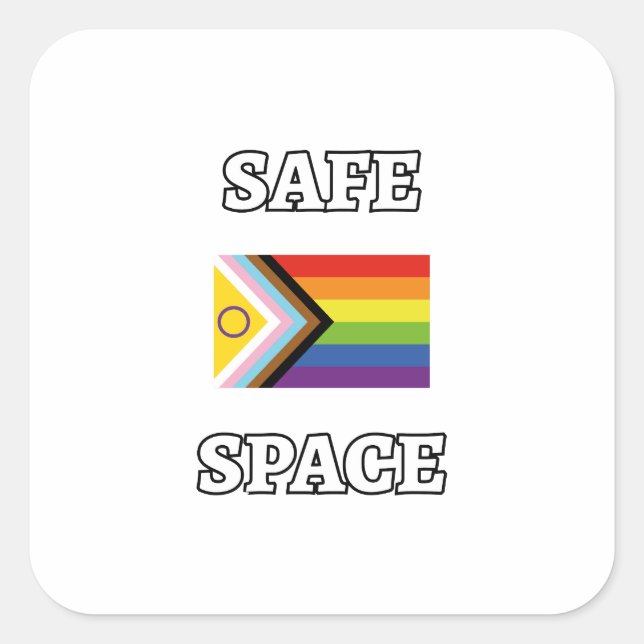 Safe Space LGBTQ Gay Pride Ally Flag Square Sticker (Front)