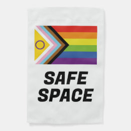 Safe Space LGBTQ Inclusive Progressive Garden Flag