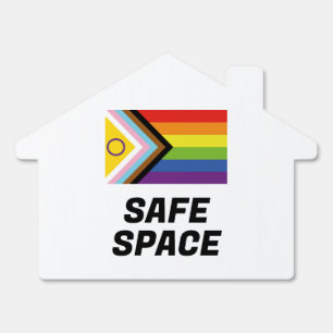 Safe Space LGBTQ Inclusive Progressive Pride Flag Sign