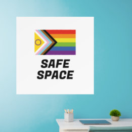 Safe Space LGBTQ Inclusive Progressive Pride Wall Decal