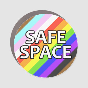Safe Space Pride Round Car Magnet