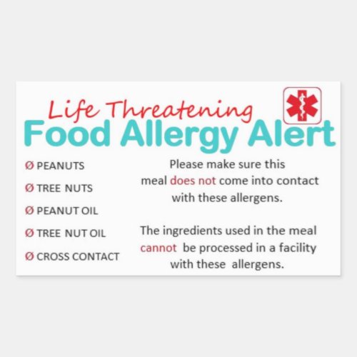 Safe Stickers_ Peanut and Tree Nut Allergy Rectangular Sticker