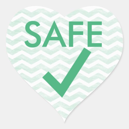Safe to Eat Green Chevron Heart for Allergies Heart Sticker