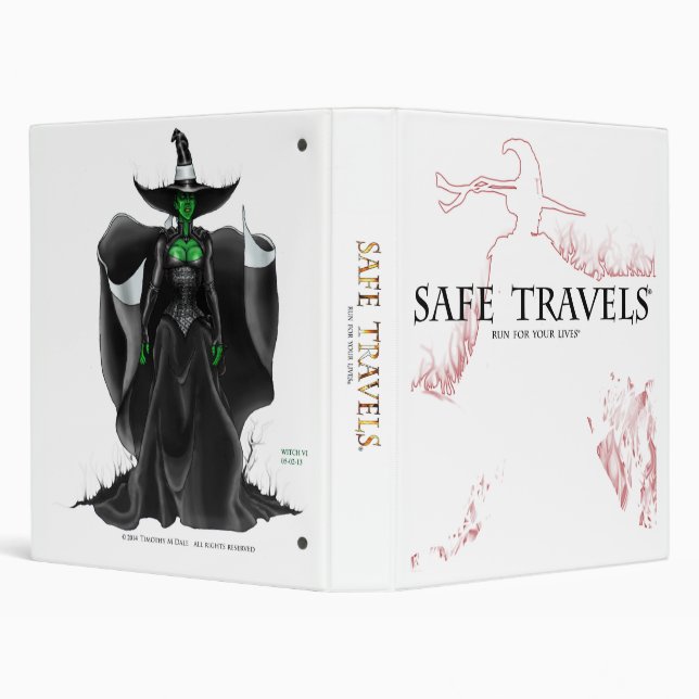 SAFE TRAVELS Cover logo & witch binder2 3 Ring Binder (Background)