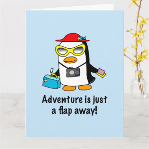 Safe Travels Funny Tourist Penguin Adventure Card