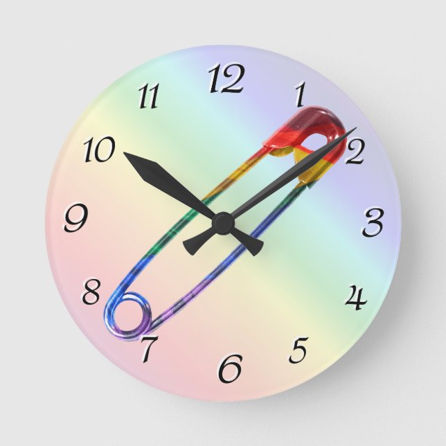 Safe-ty Pin Round Clock (Front)