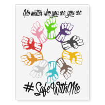 Safe With Me Fists Temporary Tattoos