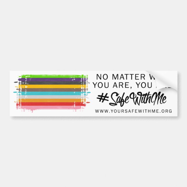 Safe With Me Flag Bumper Sticker (Front)