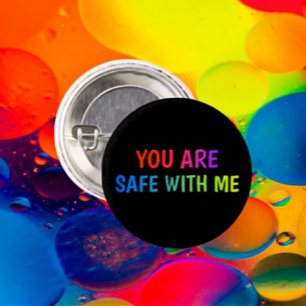 Safe With Me Pride Button