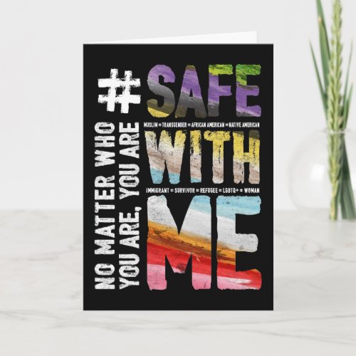 Safe With Me Watercolor Dark Greeting Card