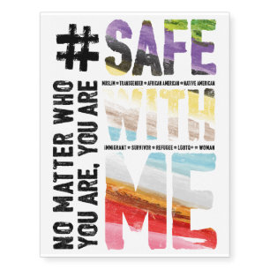 Safe With Me Watercolor Temporary Tattoos
