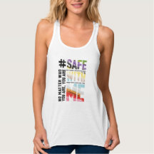 Safe With Me Watercolor Women's Racerback Tank