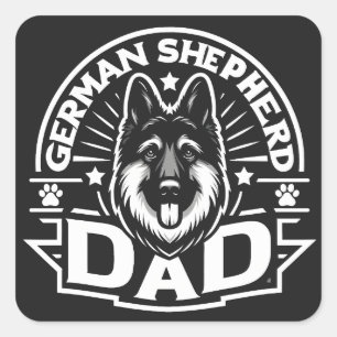 Safeguarding German Shepherd Dog Dad Proud Journey Square Sticker