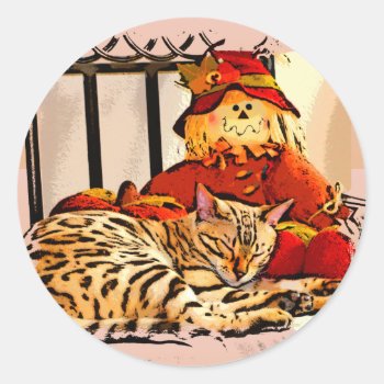 Safely Guarded Classic Round Sticker by manewind at Zazzle