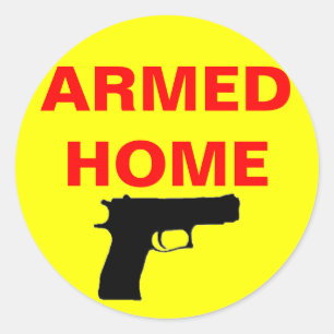 Safety Armed Home Classic Round Sticker