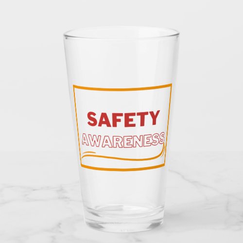 Safety Awareness Red Text Yellow Border Safety  Glass