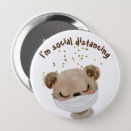 Safety Bear Child Coronavirus Social Distancing Button