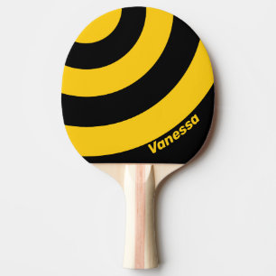 Safety Bee Nostalgic Circle Stripe with Name Ping Pong Paddle