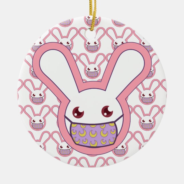Safety Bunny Ceramic Ornament (Front)
