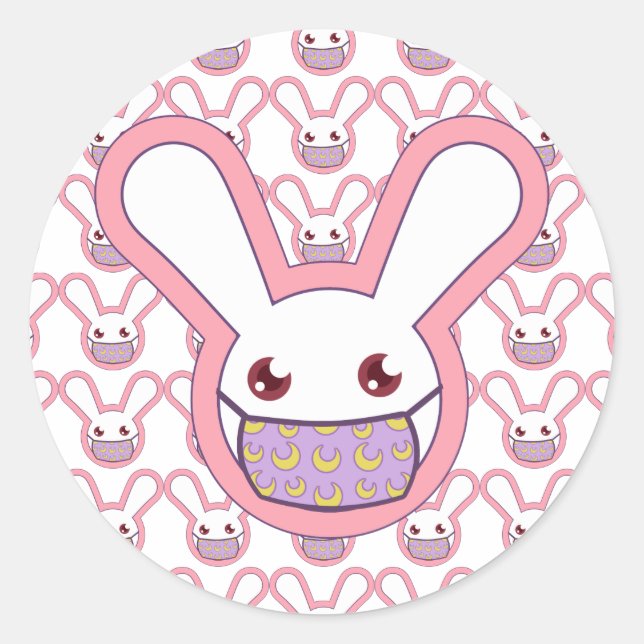 Safety Bunny Classic Round Sticker (Front)
