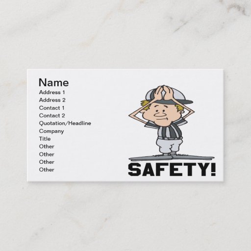 Customizable Safety Business Cards