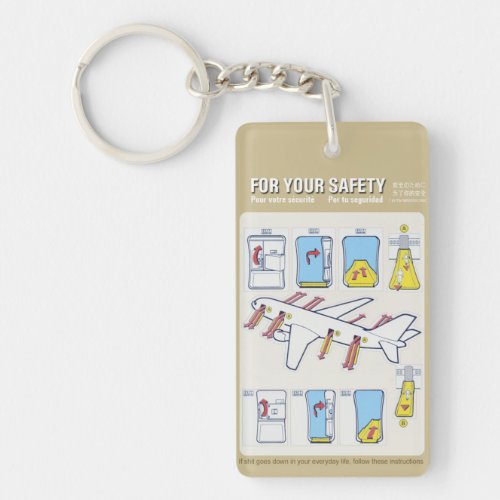 Safety Card Airliner Keychain