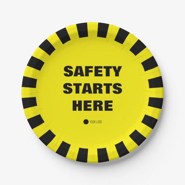 Safety Department Office Party Round Paper Plates (Front)