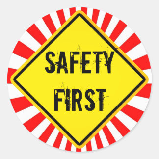 safety first classic round sticker