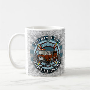 Safety First Firetruck Firefighter mug