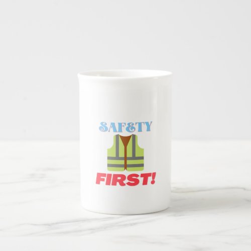 Safety First High Visibility Clothing Reflector Bone China Mug
