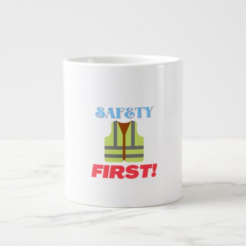 Safety First High Visibility Clothing Reflector Giant Coffee Mug