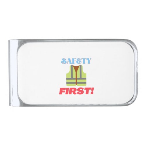 Safety First High Visibility Clothing Reflector Silver Finish Money Clip