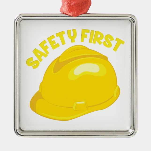Safety First Metal Ornament (Front)