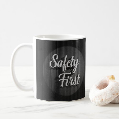 Safety First Old Black White Movie Title Coffee Mug