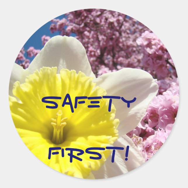 Safety First! stickers Bright Colorful Flowers (Front)