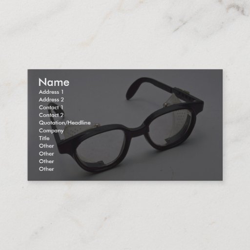 Customizable Safety glasses business cards