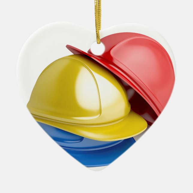 Safety helmets ceramic ornament (Front)