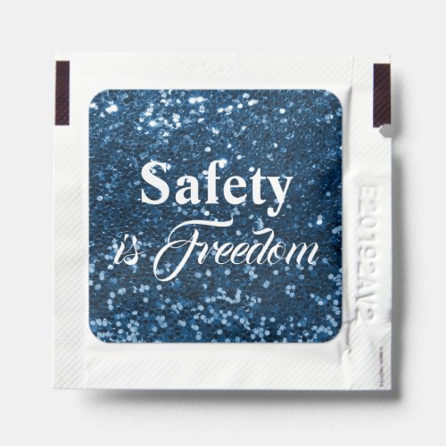 Safety is Freedom Blue Faux Glitter Hand Sanitizer Packet