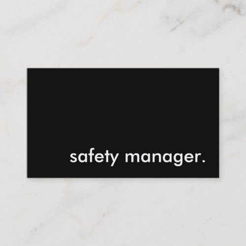 safety manager. business card template