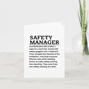 Safety manager card