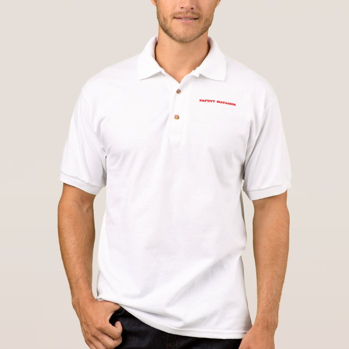 SAFETY MANAGER LOGO POLO T SHIRTS