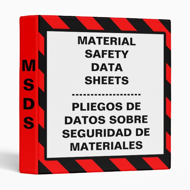 Safety Material Data Sheet Binder (Front/Spine)