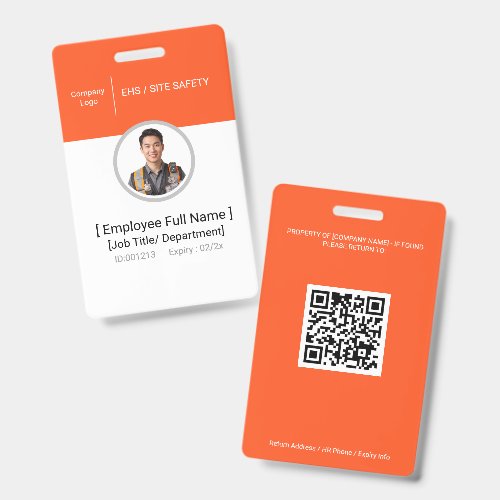 Safety Officer Employee Photo ID Badge Site Access