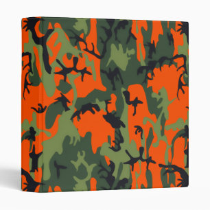 Safety Orange and Green Camo 3 Ring Binder