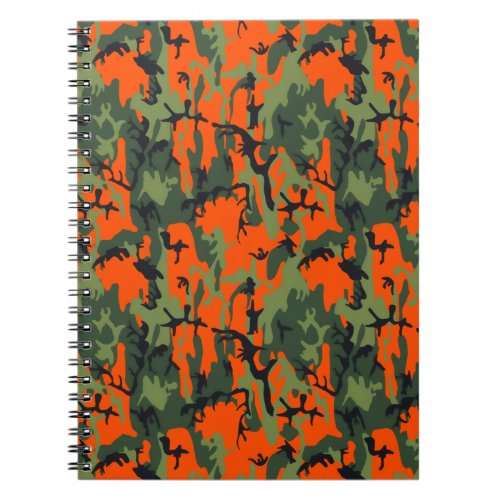 Safety Orange and Green Camo Notebook