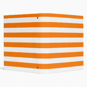Safety Orange and White Stripes 3 Ring Binder
